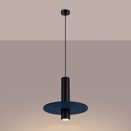 Lustr na lanku PELTA 1xGU10/10W/230V černá/modrá