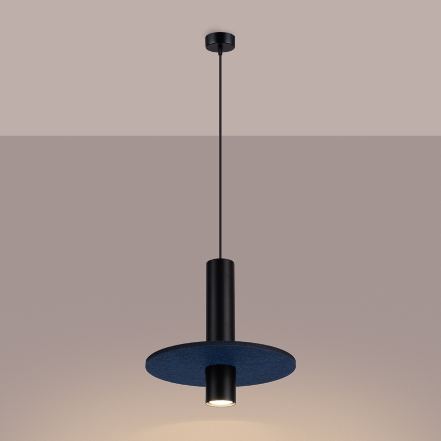 Lustr na lanku PELTA 1xGU10/10W/230V černá/modrá