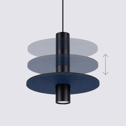 Lustr na lanku PELTA 1xGU10/10W/230V černá/modrá