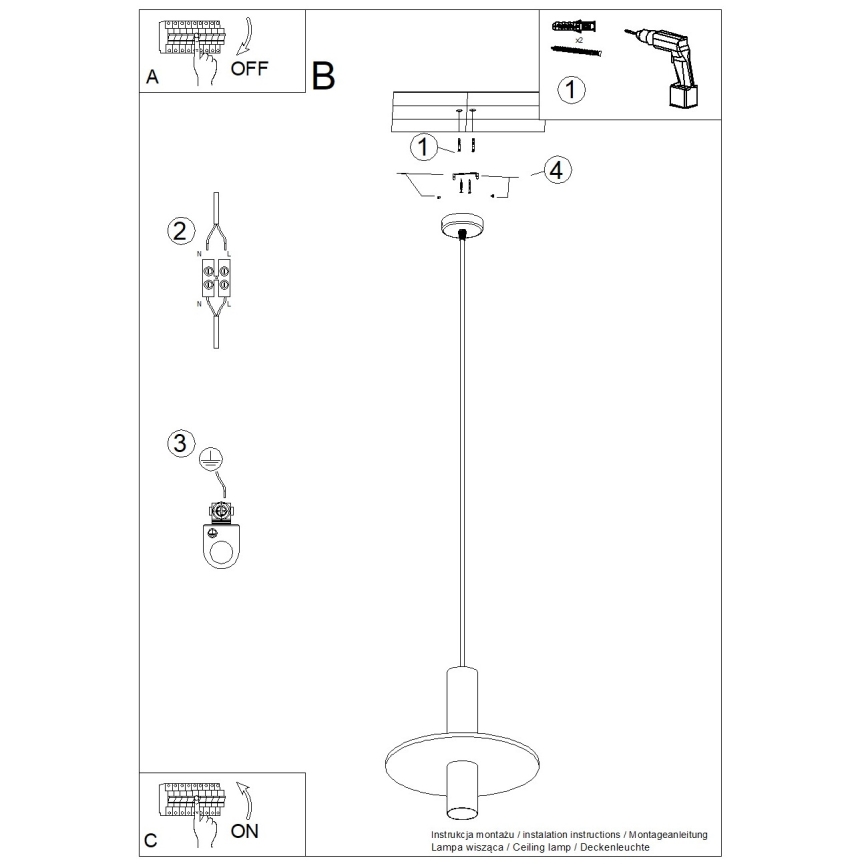 Lustr na lanku PELTA 1xGU10/10W/230V černá/modrá