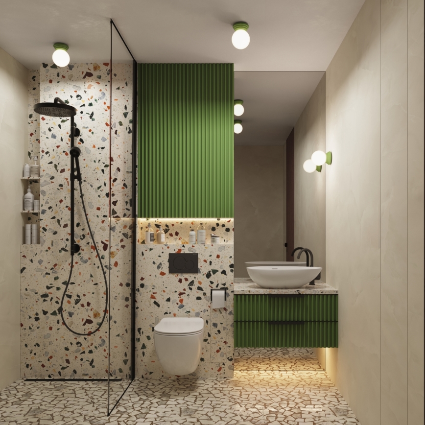 Koupelnové nástěnné svítidlo ZORI 1xG9/8W/230V IP44 zelená