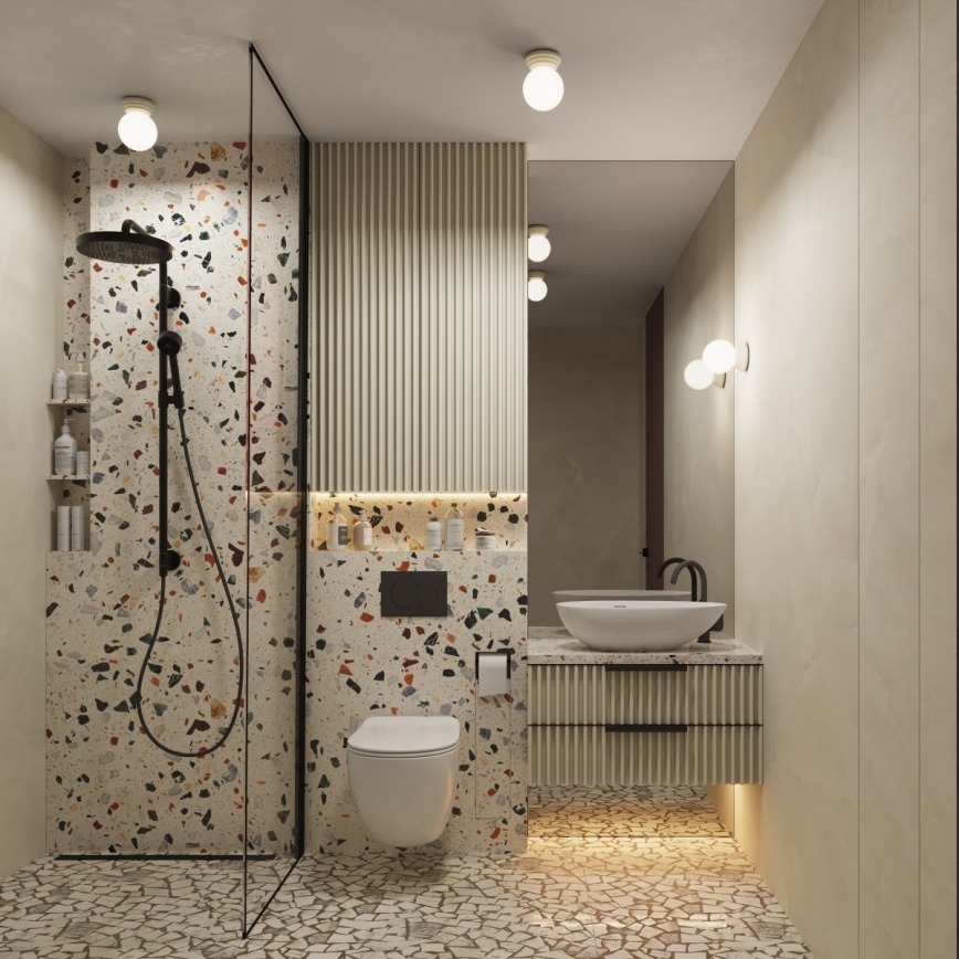 Koupelnové stropní svítidlo ZORI 1xG9/8W/230V pr. 12 cm IP44 béžová