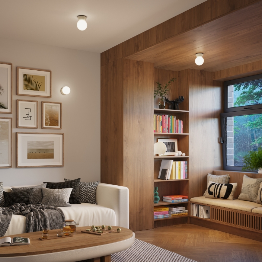 Koupelnové stropní svítidlo ZORI 1xG9/8W/230V pr. 12 cm IP44 béžová