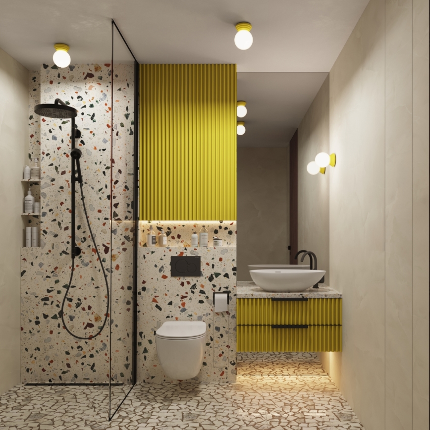 Koupelnové stropní svítidlo ZORI 1xG9/8W/230V pr. 12 cm IP44 žlutá