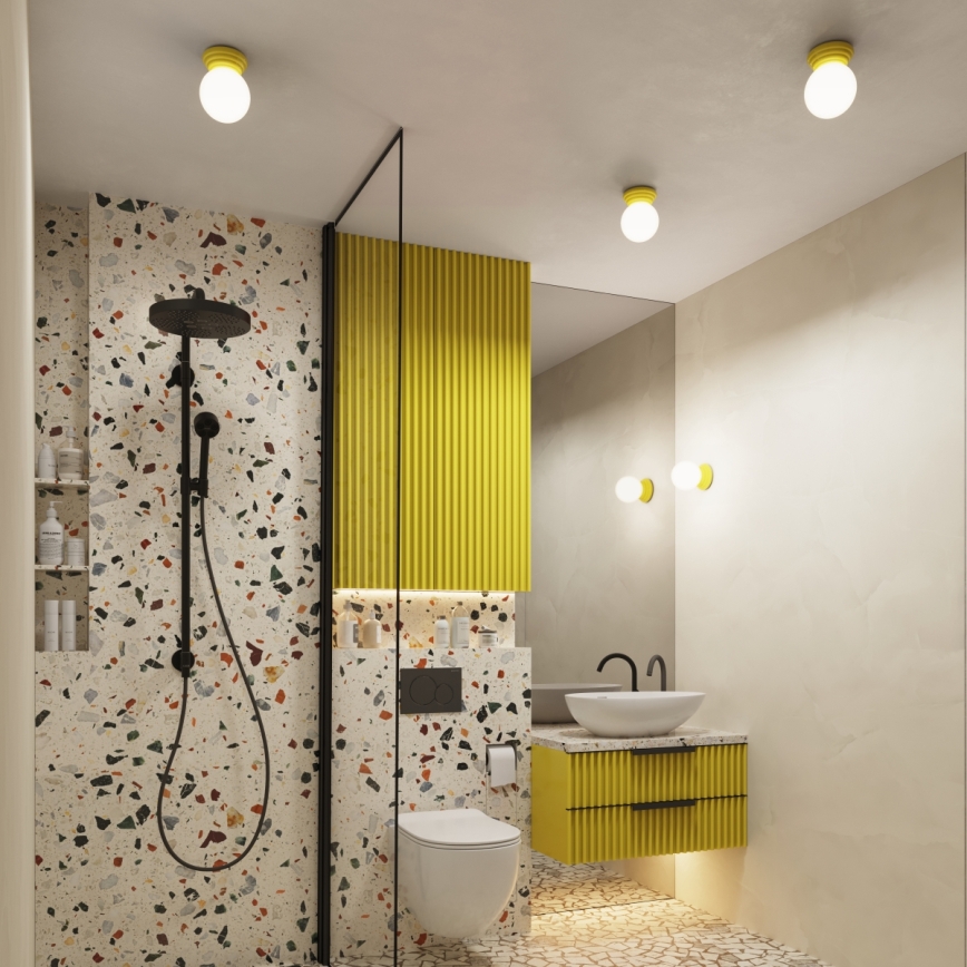 Koupelnové stropní svítidlo ZORI 1xG9/8W/230V pr. 12 cm IP44 žlutá