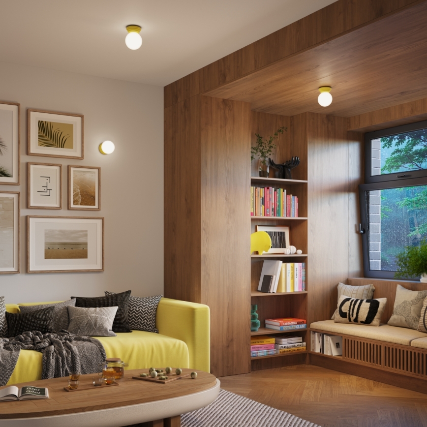 Koupelnové stropní svítidlo ZORI 1xG9/8W/230V pr. 12 cm IP44 žlutá