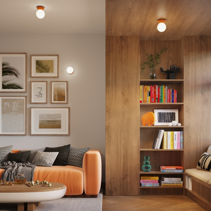 Koupelnové stropní svítidlo ZORI 1xG9/8W/230V pr. 12 cm IP44 oranžová