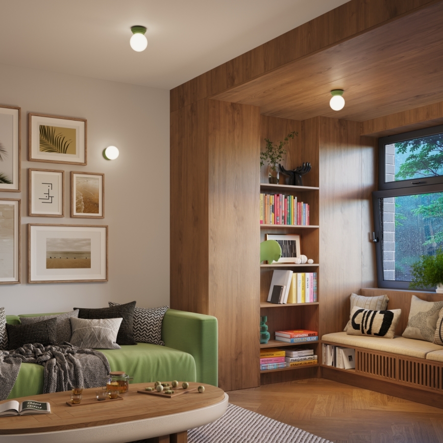 Koupelnové stropní svítidlo ZORI 1xG9/8W/230V pr. 12 cm IP44 zelená