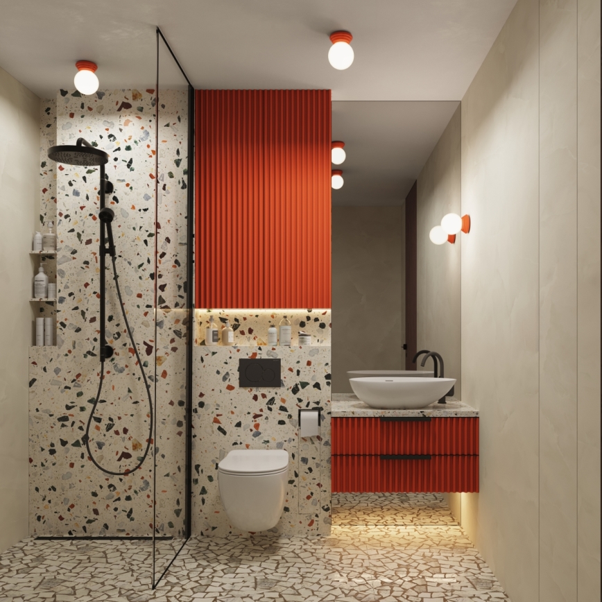 Koupelnové stropní svítidlo ZORI 1xG9/8W/230V pr. 12 cm IP44 růžová