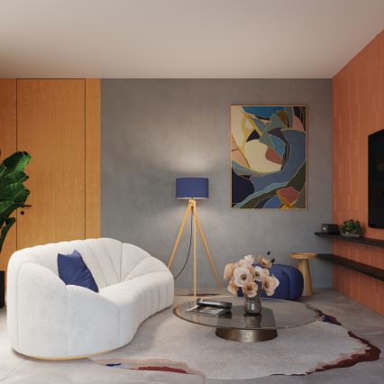 Stojací lampa NATT 1xE27/15W/230V modrá