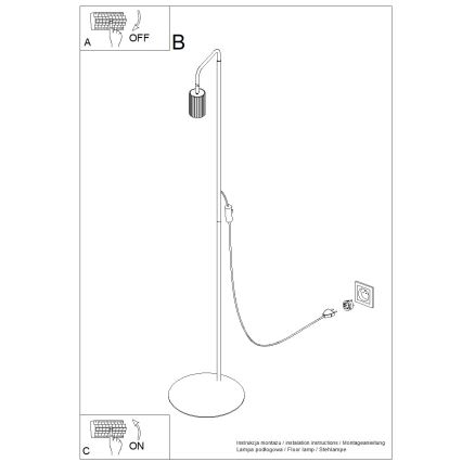 Stojací lampa KARBON 1xGU10/10W/230V bílá