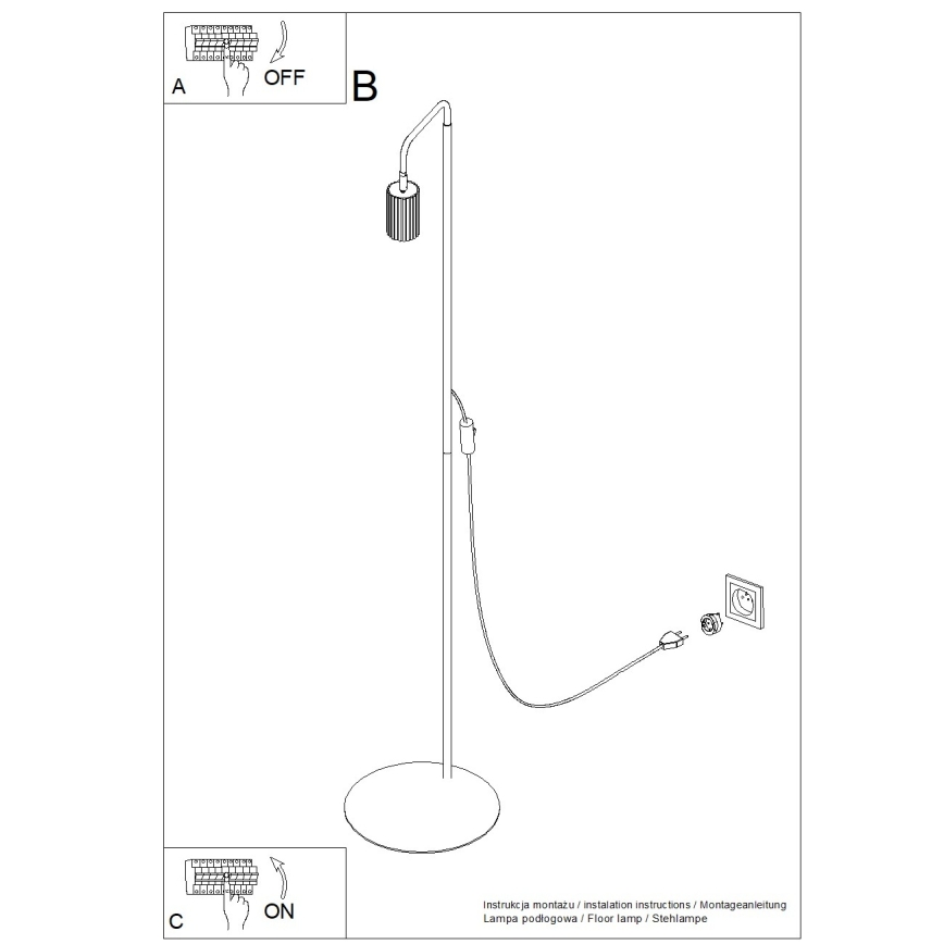 Stojací lampa KARBON 1xGU10/10W/230V bílá
