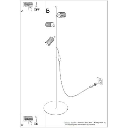 Stojací lampa KARBON 3xGU10/10W/230V bílá