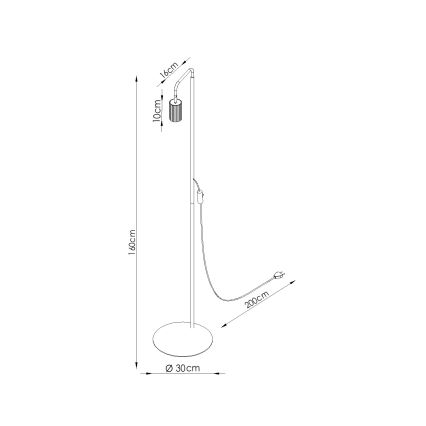 Stojací lampa KARBON 1xGU10/10W/230V černá