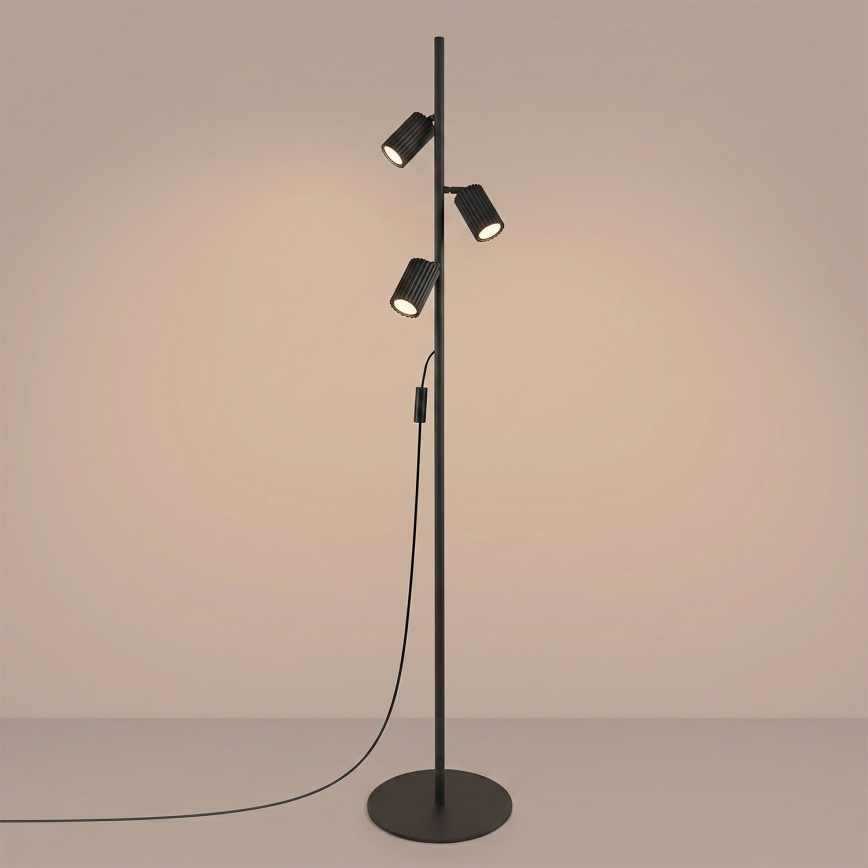 Stojací lampa KARBON 3xGU10/10W/230V černá