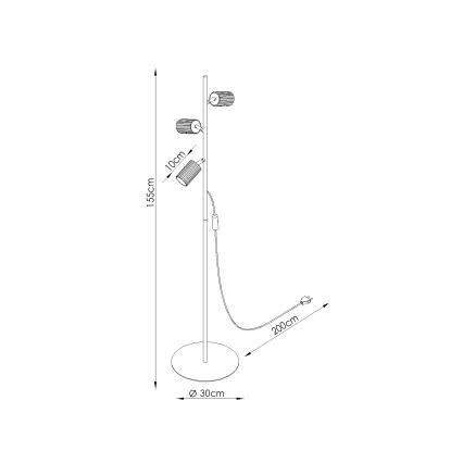 Stojací lampa KARBON 3xGU10/10W/230V oranžová