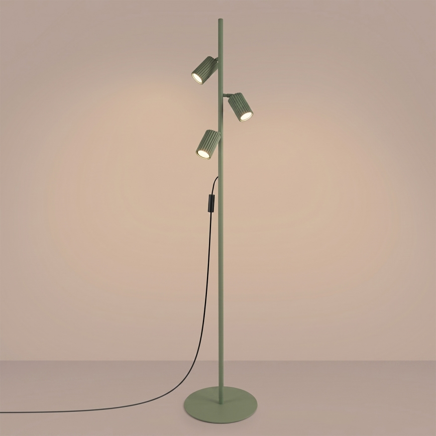 Stojací lampa KARBON 3xGU10/10W/230V zelená