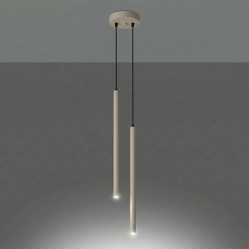 Lustr na lanku PASTELO 2xG9/8W/230V taupe