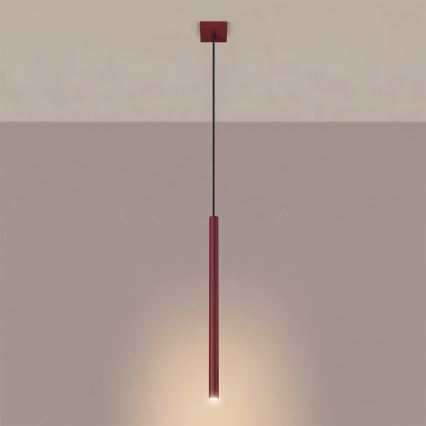 Lustr na lanku PASTELO 1xG9/8W/230V červená