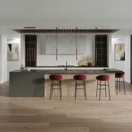 Lustr na lanku PASTELO 1xG9/8W/230V červená