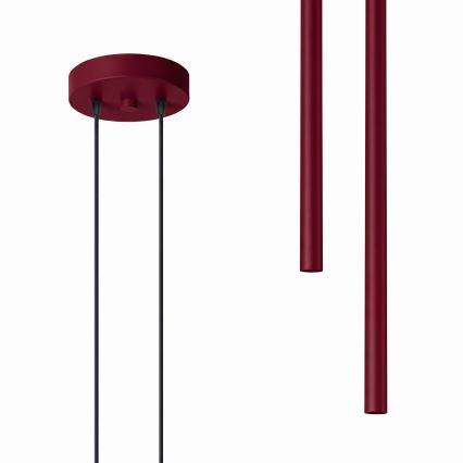 Lustr na lanku PASTELO 2xG9/8W/230V červená