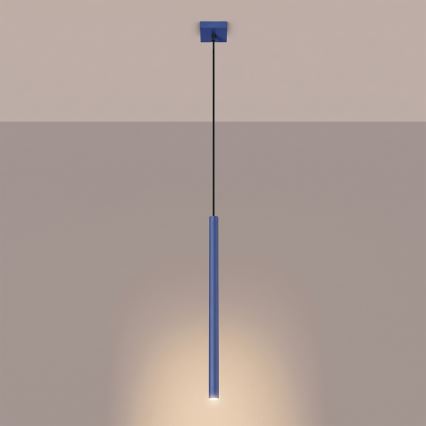 Lustr na lanku PASTELO 1xG9/8W/230V modrá