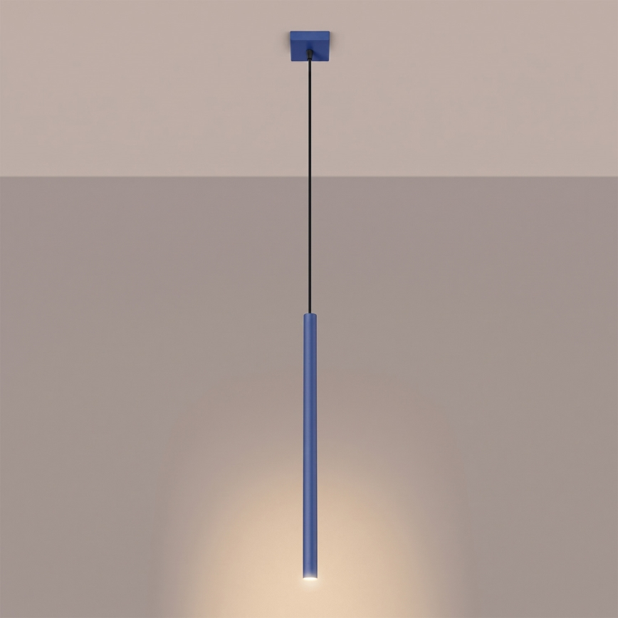 Lustr na lanku PASTELO 1xG9/8W/230V modrá