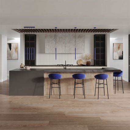 Lustr na lanku PASTELO 1xG9/8W/230V modrá