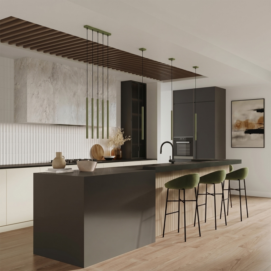 Lustr na lanku PASTELO 1xG9/8W/230V zelená