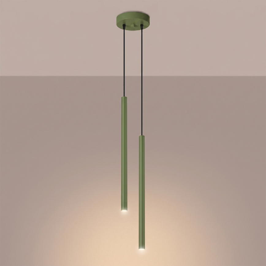 Lustr na lanku PASTELO 2xG9/8W/230V zelená