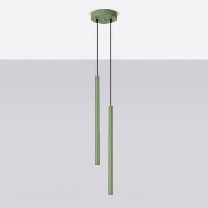 Lustr na lanku PASTELO 2xG9/8W/230V zelená