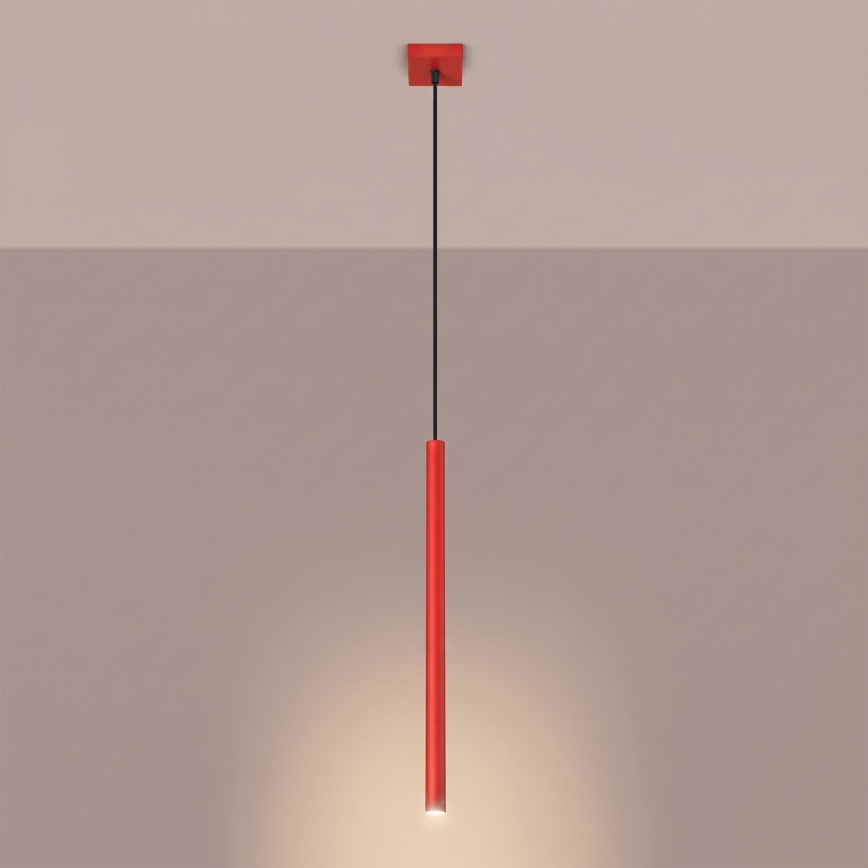Lustr na lanku PASTELO 1xG9/8W/230V červená