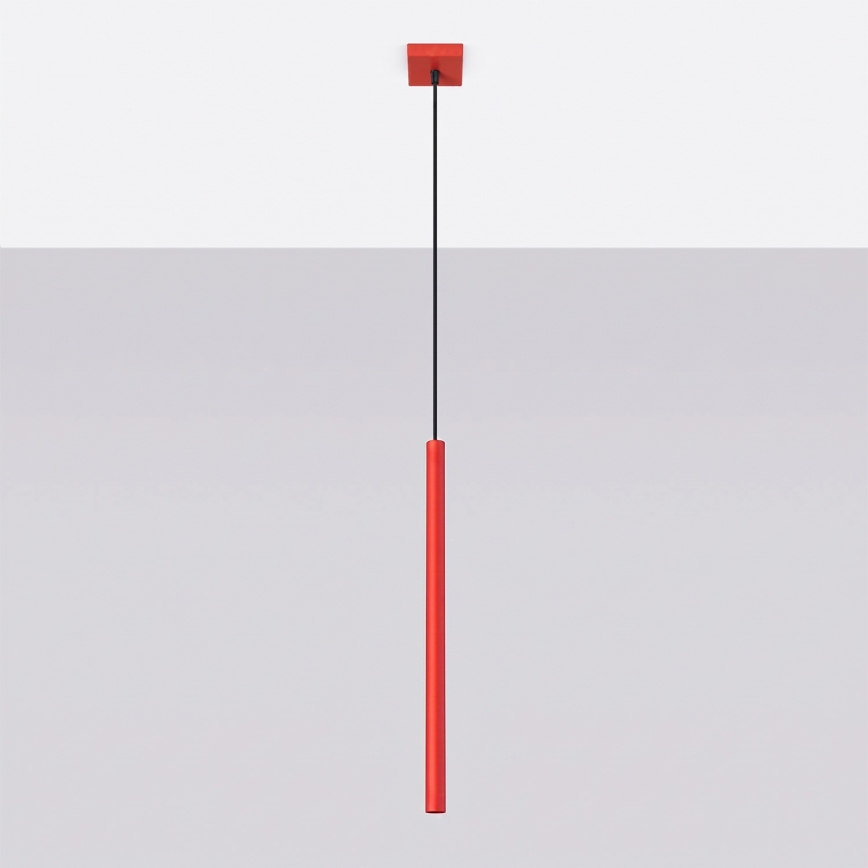 Lustr na lanku PASTELO 1xG9/8W/230V červená