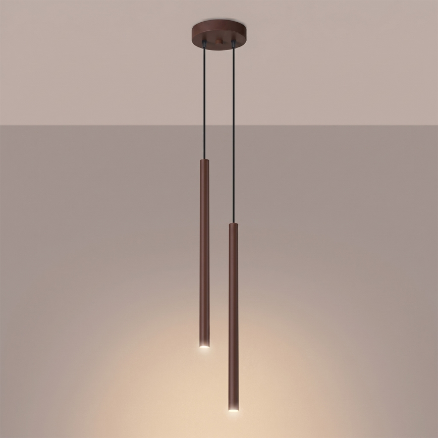 Lustr na lanku PASTELO 2xG9/8W/230V hnědá