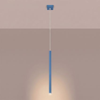 Lustr na lanku PASTELO 1xG9/8W/230V modrá