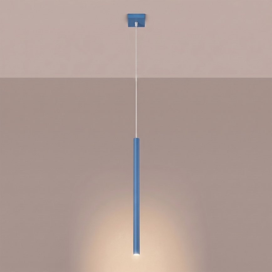 Lustr na lanku PASTELO 1xG9/8W/230V modrá
