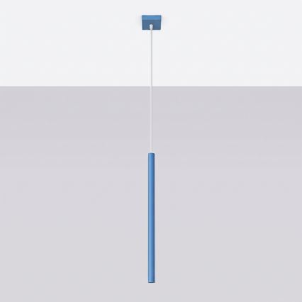 Lustr na lanku PASTELO 1xG9/8W/230V modrá