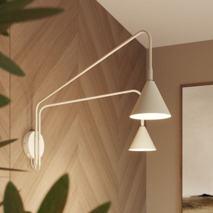 Nástěnná lampa NOX 2xE14/10W/230V krémová