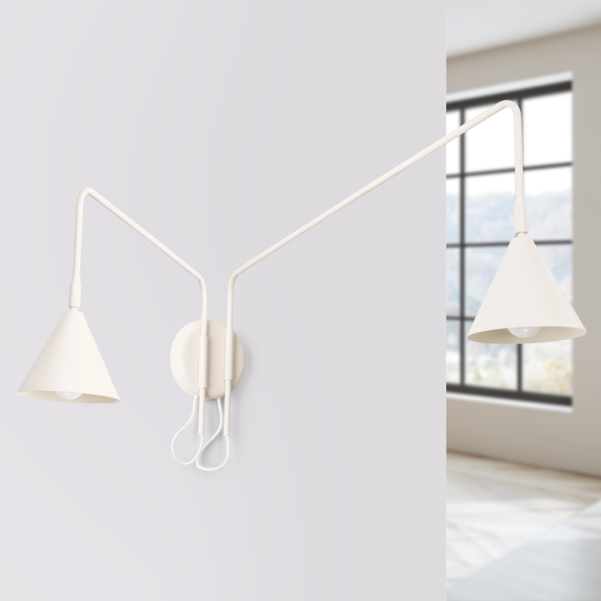 Nástěnná lampa NOX 2xE14/10W/230V krémová