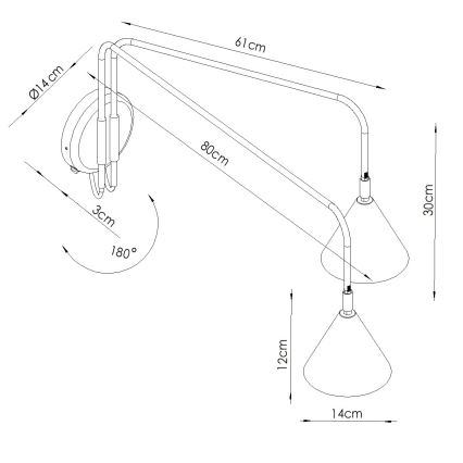 Nástěnná lampa NOX 2xE14/10W/230V krémová
