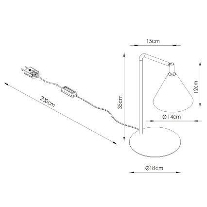 Stolní lampa NOX 1xE14/10W/230V krémová