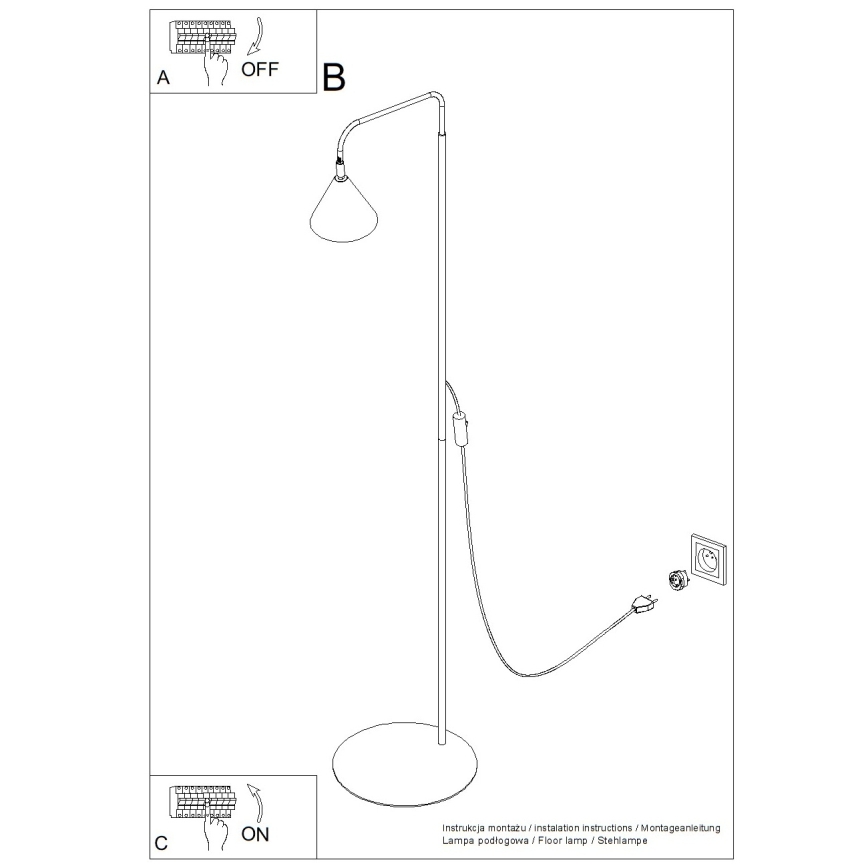 Stojací lampa NOX 1xE14/10W/230V krémová