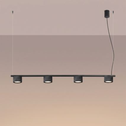Lustr na lanku AURA 4xGX53/10W/230V černá