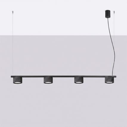 Lustr na lanku AURA 4xGX53/10W/230V černá