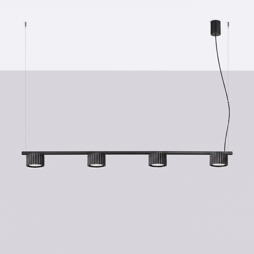 Lustr na lanku AURA 4xGX53/10W/230V černá