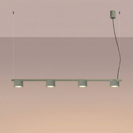 Lustr na lanku AURA 4xGX53/10W/230V zelená