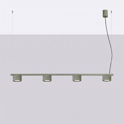 Lustr na lanku AURA 4xGX53/10W/230V zelená