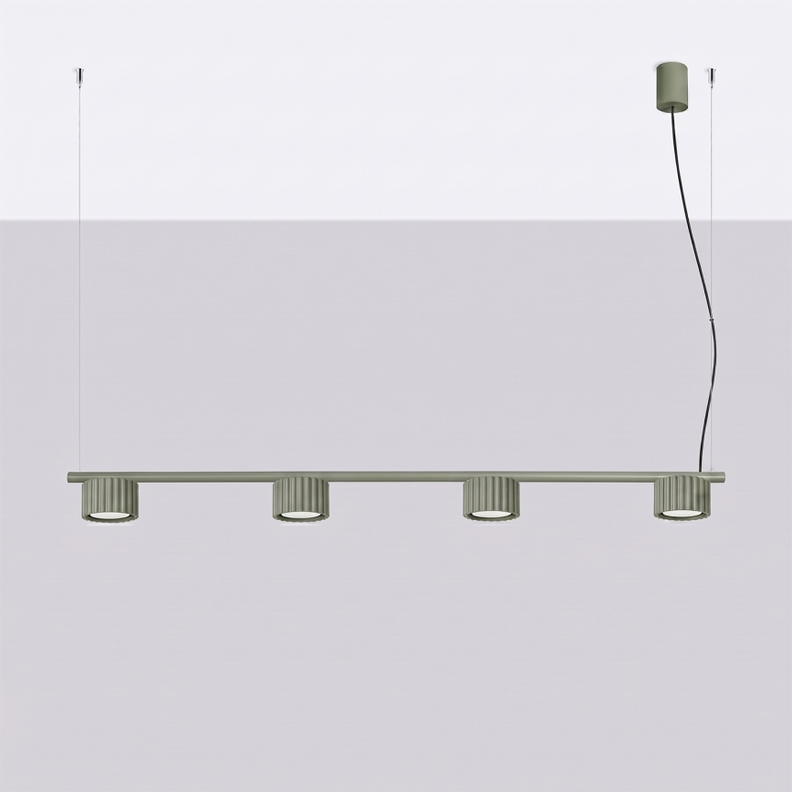 Lustr na lanku AURA 4xGX53/10W/230V zelená