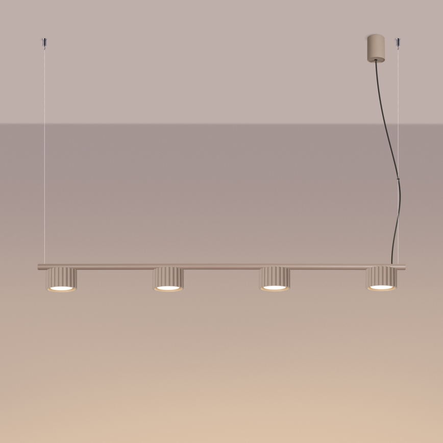 Lustr na lanku AURA 4xGX53/10W/230V taupe