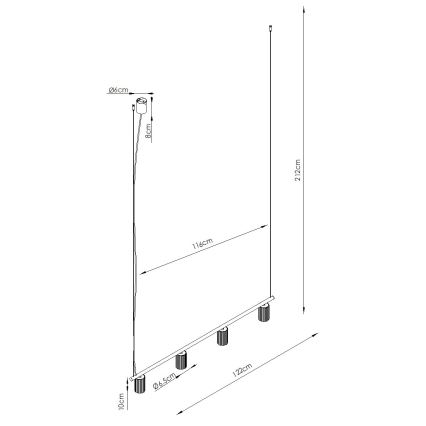 Lustr na lanku KARBON 4xGU10/10W/230V bílá